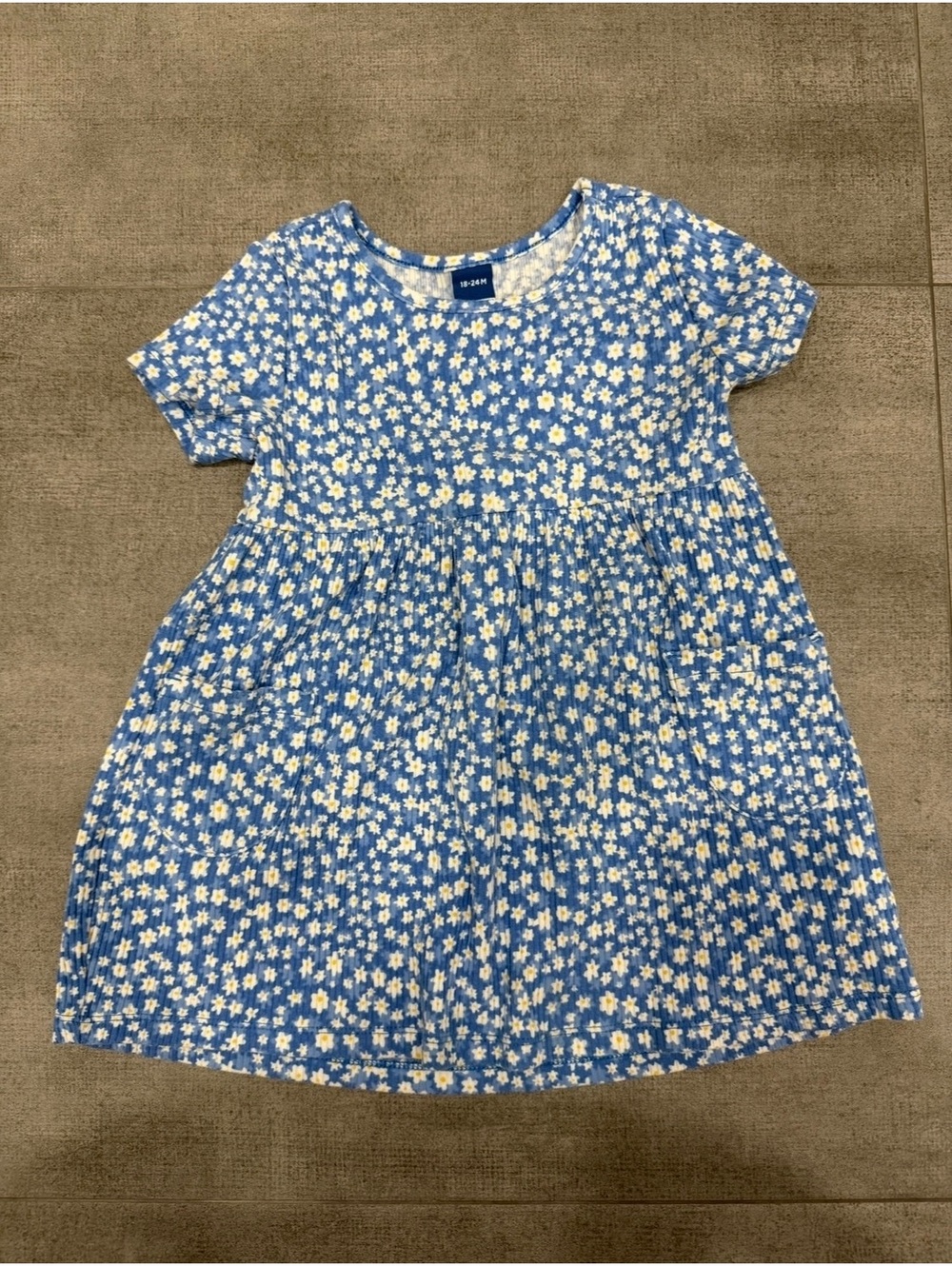 18-24m • Old Navy • Baby Toddler Girl Blue Floral Dress